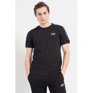 Tricou de bumbac cu benzi logo