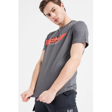 Tricou de bumbac cu imprimeu logo pe piept