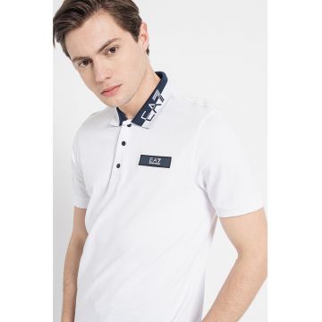 Tricou polo din amestec de bumbac cu logo