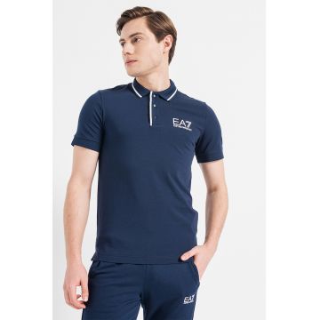 Tricou polo din amestec de bumbac cu logo