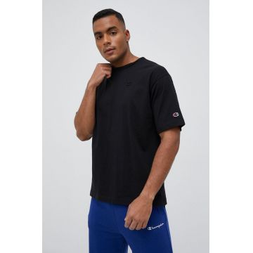 Champion tricou din bumbac culoarea negru, neted