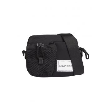 Geanta crossbody din material textil cu buzunare frontale