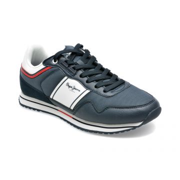 Pantofi sport PEPE JEANS bleumarin, MS30907, din material textil si piele ecologica