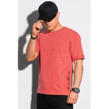 Tricou cu imprimeu si buzunar pe piept