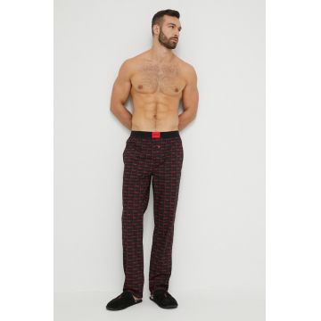 HUGO pantaloni pijama bumbac culoarea negru, modelator