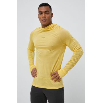 Icebreaker hanorac Cool-Lite Merino culoarea galben, cu glugă, neted