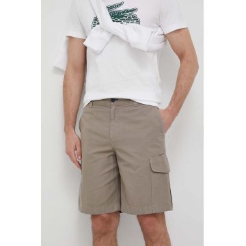PS Paul Smith pantaloni scurți din amestec de in culoarea maro