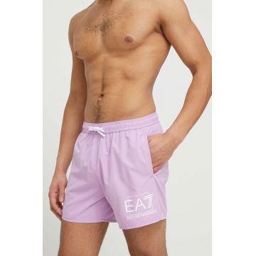 EA7 Emporio Armani pantaloni scurti de baie culoarea violet