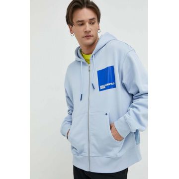 Karl Lagerfeld Jeans bluza barbati, cu glugă, cu imprimeu