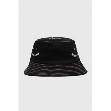 PS Paul Smith palarie din bumbac culoarea negru, bumbac PS Paul Smith palarie din bumbac culoarea negru, bumbac