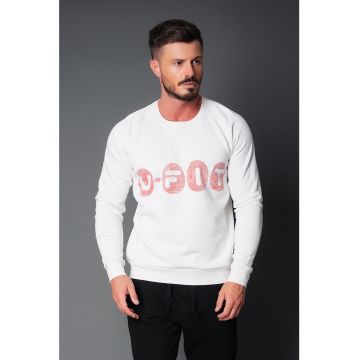 Bluza sport cu maneci raglan si imprimeu logo