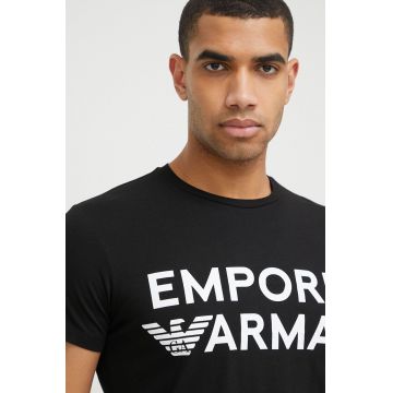 Emporio Armani Underwear tricou de pijama din bumbac culoarea negru, modelator