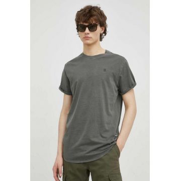 G-Star Raw tricou din bumbac culoarea verde, neted