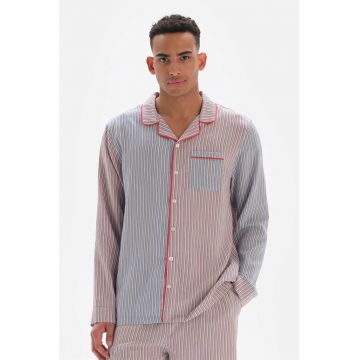 Pijama lunga cu model in dungi