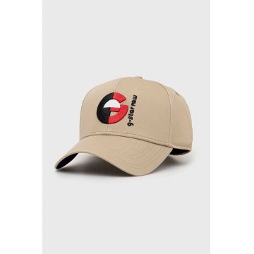 G-Star Raw șapcă de baseball din bumbac culoarea bej, cu imprimeu