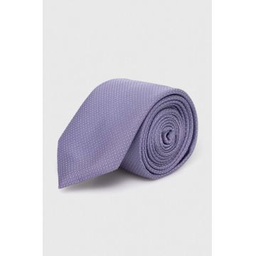 HUGO cravata de matase culoarea violet