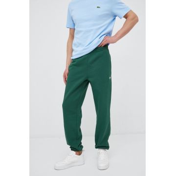 Lacoste pantaloni de trening culoarea verde, melanj