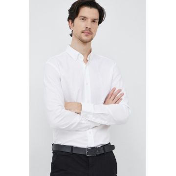 BOSS camasa din bumbac barbati, culoarea alb, cu guler button-down, regular