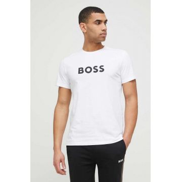 BOSS tricou de plajă culoarea alb, modelator