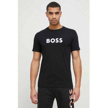 BOSS tricou de plajă culoarea negru, cu model 50491706