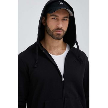 Champion bluza barbati, culoarea negru, cu glugă, neted