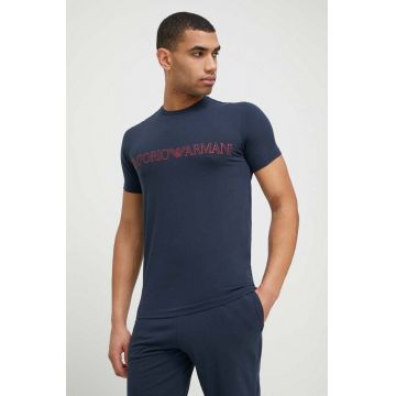 Emporio Armani Underwear pijama barbati, culoarea albastru marin, modelator