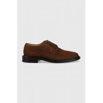 Gant pantofi de piele intoarsa St Akron barbati, culoarea maro, 26633817.G46