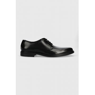 HUGO pantofi de piele Kerr barbati, culoarea negru, 50493160