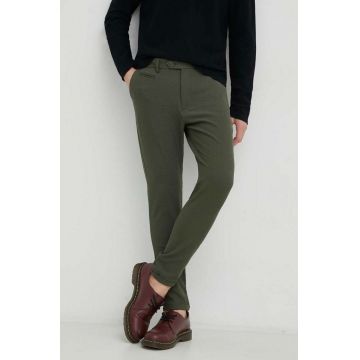 Les Deux pantaloni barbati, culoarea verde, mulata