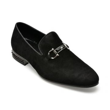 Pantofi ALDO negri, BOWTIE001, din piele intoarsa