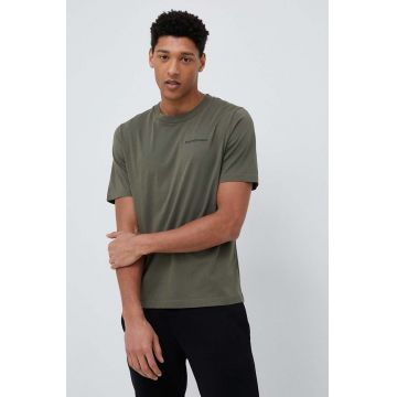 Peak Performance tricou din bumbac culoarea verde, neted