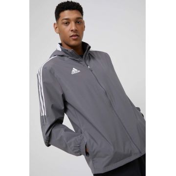 adidas Performance geaca sport culoarea gri, de tranzitie