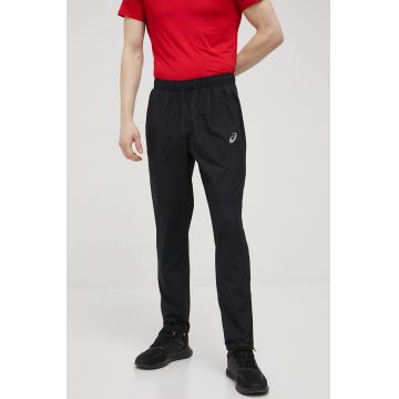 Asics pantaloni de alergare barbati, culoarea negru