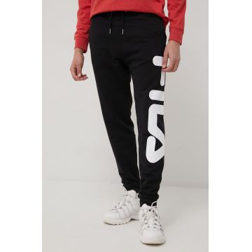 Fila pantaloni barbati, culoarea negru, melanj