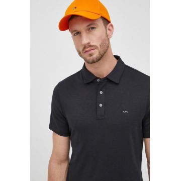 Michael Kors polo de bumbac culoarea negru, neted