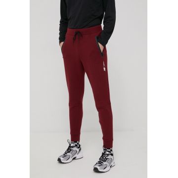 New Balance pantaloni de trening barbati, culoarea bordo, melanj