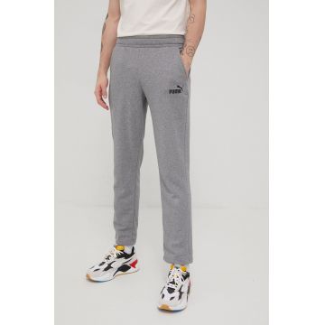Puma pantaloni 586720 bărbați, culoarea gri, cu imprimeu 586720