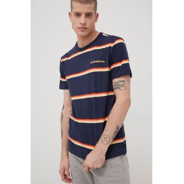 Quiksilver tricou din bumbac culoarea albastru marin, modelator