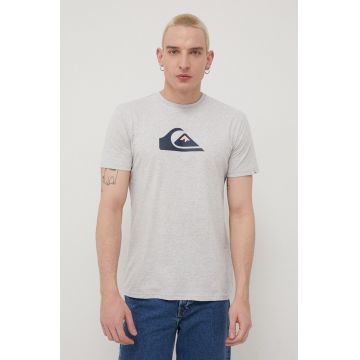 Quiksilver tricou din bumbac culoarea gri, cu imprimeu