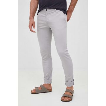 Tiger Of Sweden pantaloni barbati, culoarea gri, drept