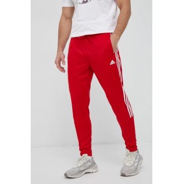 adidas pantaloni de trening culoarea rosu, cu imprimeu