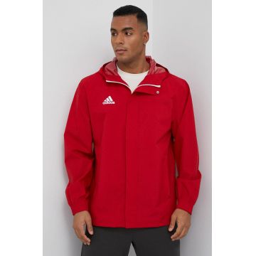 adidas Performance windbreaker Entrada 22 culoarea roșu, de tranziție IK4009