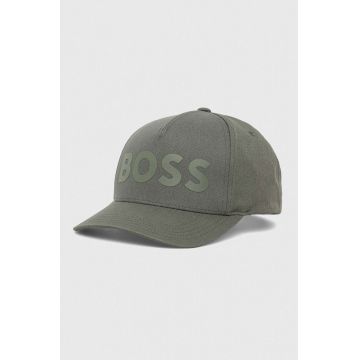 BOSS șapcă de baseball din bumbac culoarea turcoaz, neted