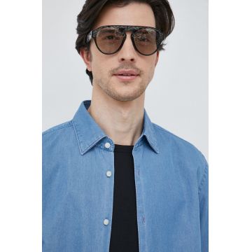 BOSS camasa jeans barbati, cu guler clasic, regular