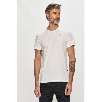 G-Star Raw Tricou bărbați, culoarea alb, material neted