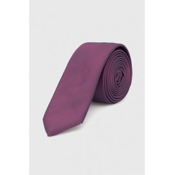 HUGO cravată din amestec de mătase culoarea violet