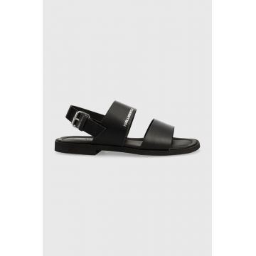 Karl Lagerfeld sandale de piele KASTOR II barbati, culoarea negru, KL70206