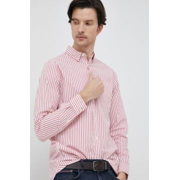 Pepe Jeans camasa din bumbac Livery barbati, culoarea rosu, cu guler clasic, regular