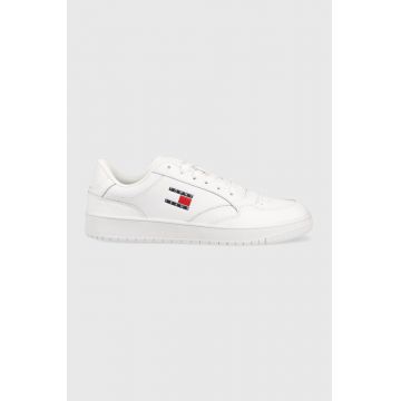 Tommy Jeans sneakers din piele RETRO LEATHER culoarea alb, EM0EM01190