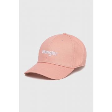 Wrangler șapcă de baseball din bumbac culoarea roz, cu imprimeu